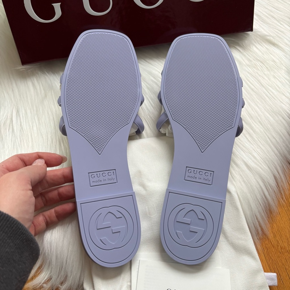 Gucci Purple Palma GG Sandals - Picture 3 of 5